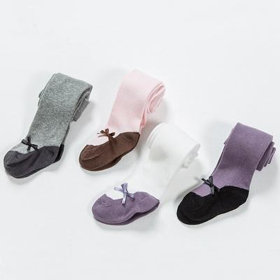 Autumn Winter Girls Tights Baby Girl Pantyhose Cotton Knitted Cotton Fashion Kids Pink Purple Stocking Pantyhose Toddler Tights