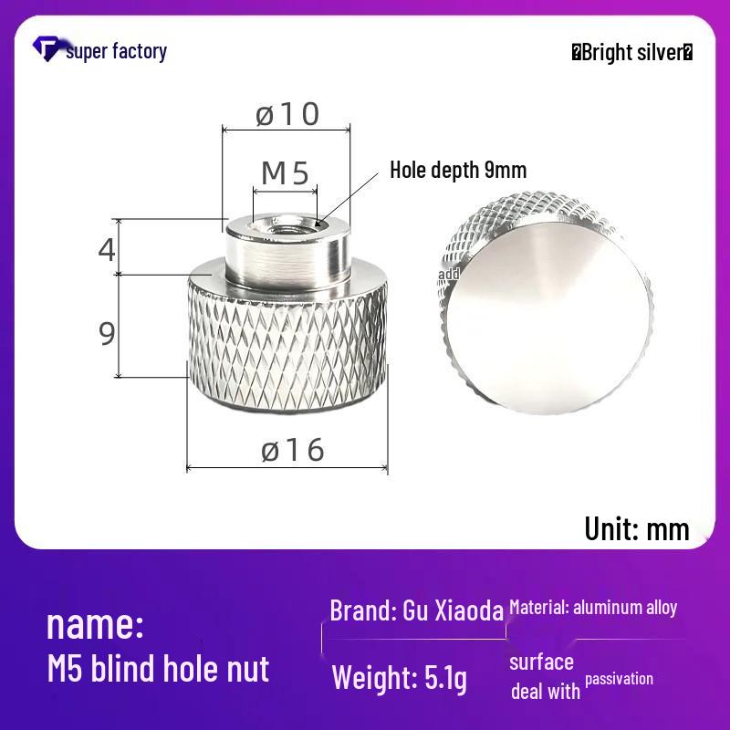 Aluminum Alloy Extended Handle Knurled Adjustment Nut Cap M4/M5