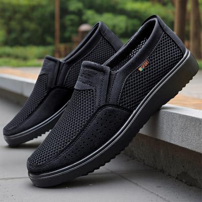 Vieilles chaussures en tissu de Pékin pour hommes, chaussures décontractées à semelle souple respirantes en maille, chaussures de papa, été, chaussures pour hommes légères