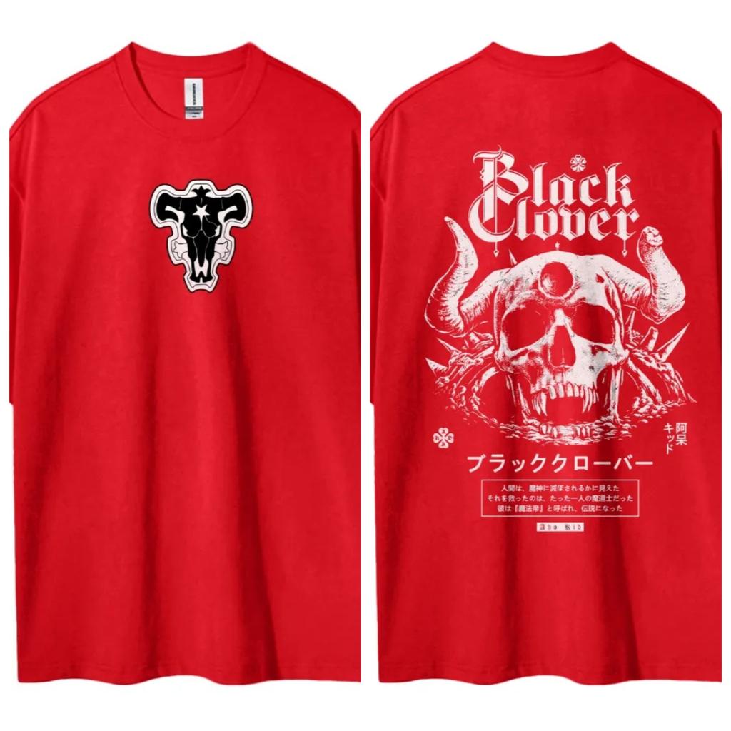 Black Clover Tshirt Mens Pure Cotton Casual  Round Neck Tshirt Short Sleeve Clothing Summer Sports Casual Short Sleeve Top