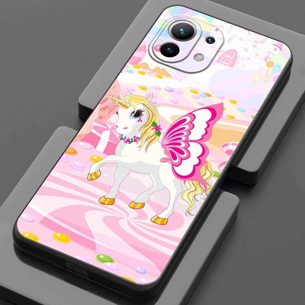 Handyhülle für Xiaomi Mi 11 Lite 5G NE 11i 11X 11T 12 Pro Poco F1 F3 X3 GT X4 NFC Pro Hüllen Cover Cartoon Regenbogen Einhorn Tier