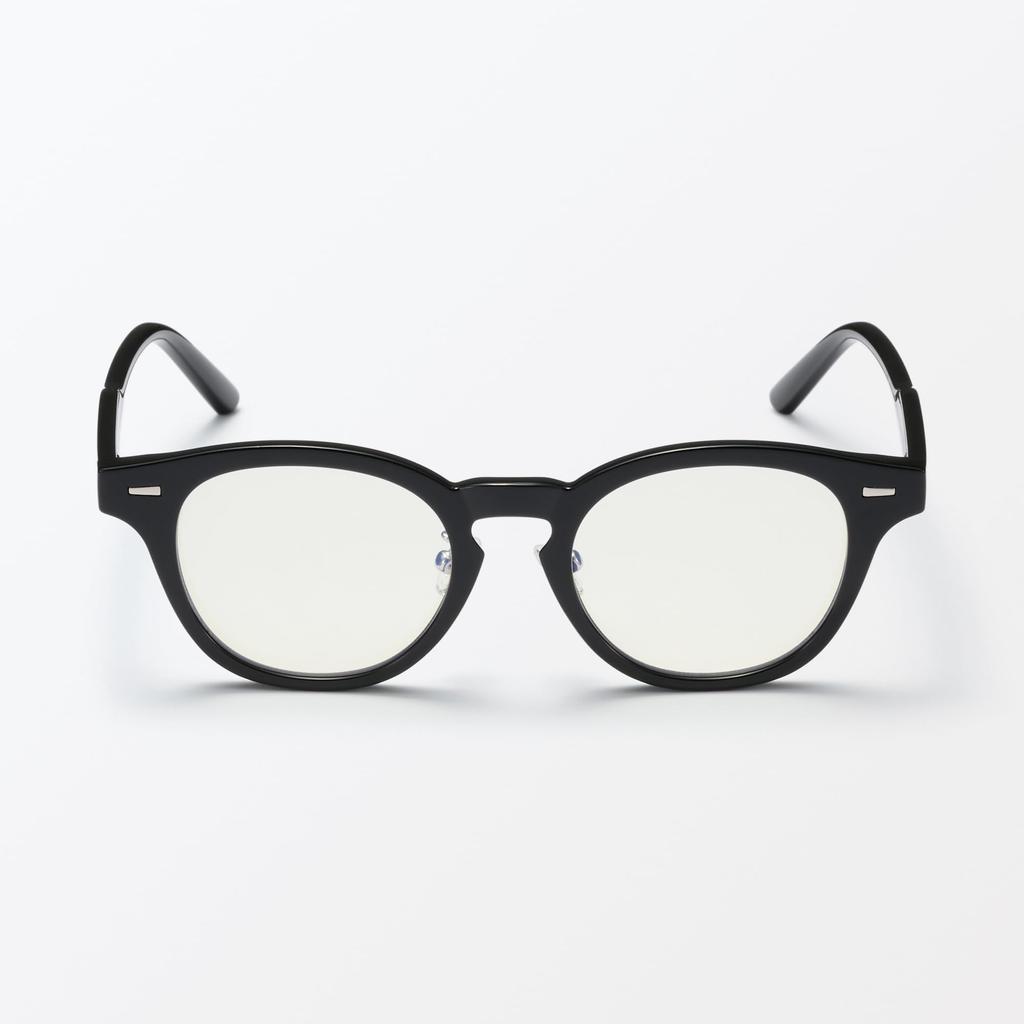 MUJI Blue Light Blocking Boston-Style Sunglasses, Unisex, Adult, DFD23A5S, Black