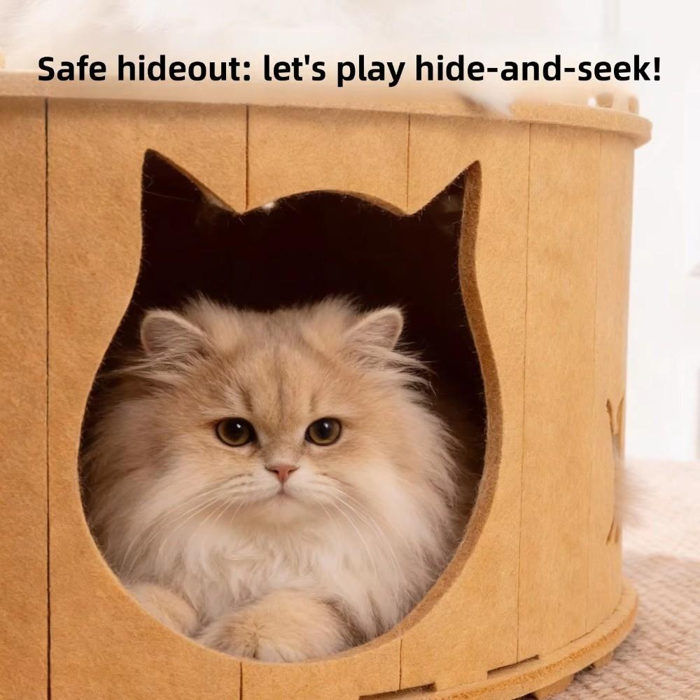 Wear-Resistant Felt Cat Toy Tunnel Breathable Cat Hiding Nest  for Cats Kittens