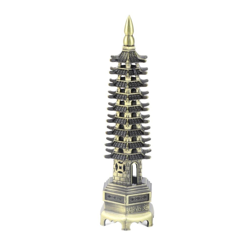 Layer 9 Miniature Tower Ornaments Bronze Nine-Tier Pagoda  For Career Fame Luck