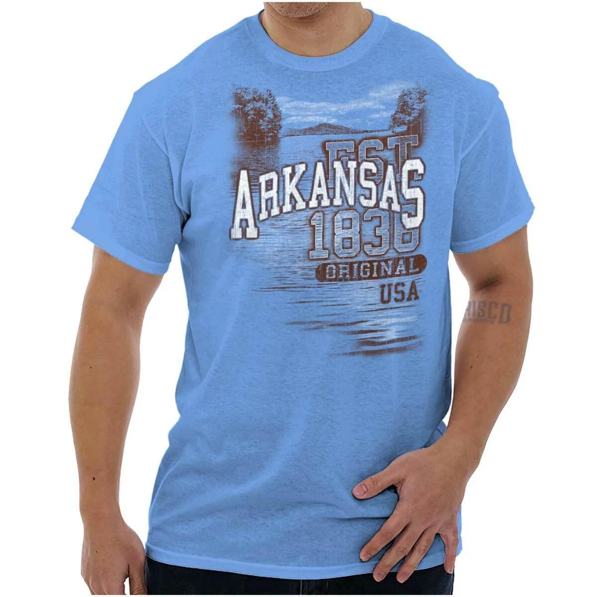 Arkansas The Natural State Camping Souvenir Adult Short Sleeve Crewneck Tee XS