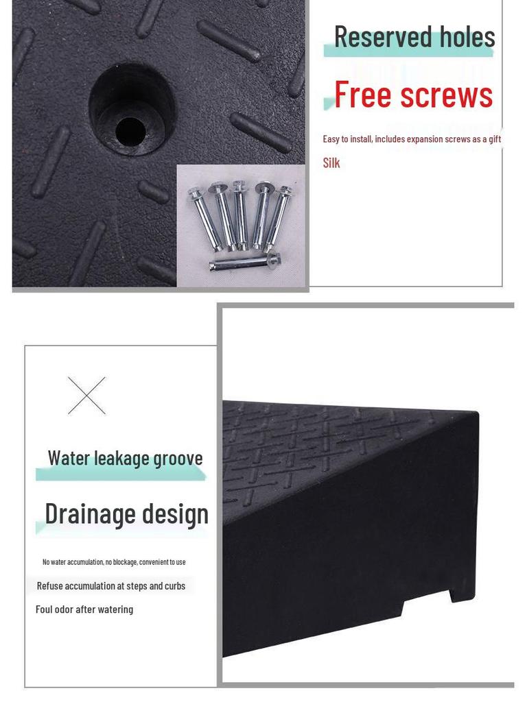 Rubber and Plastic Sloped Threshold Ramp Pad