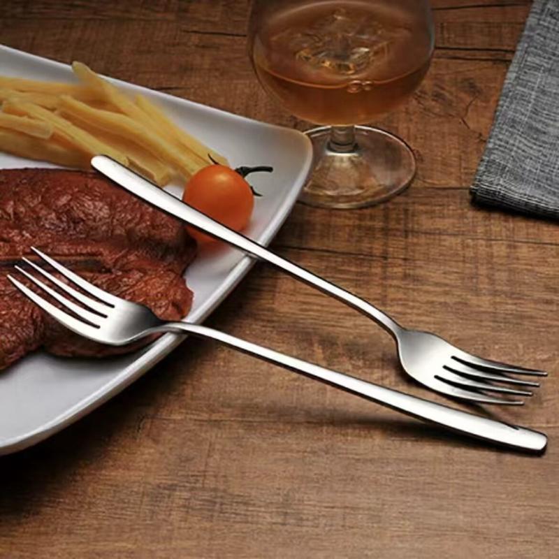Stainless Steel Long Handle Dinner Fork Korean Rainbow Fork Hotel Restaurant Party Supplies Dinnerware Steak Fork
