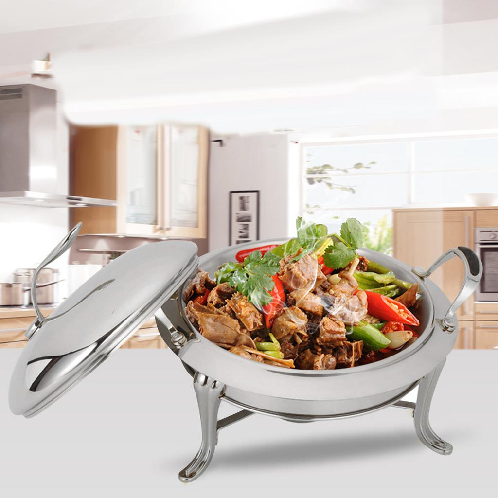 Stainless Steel Chafing Dish Portable Anti Scald Handle Cooking Utensil for Outdoor Backpacking Commercial Barbecue Travel