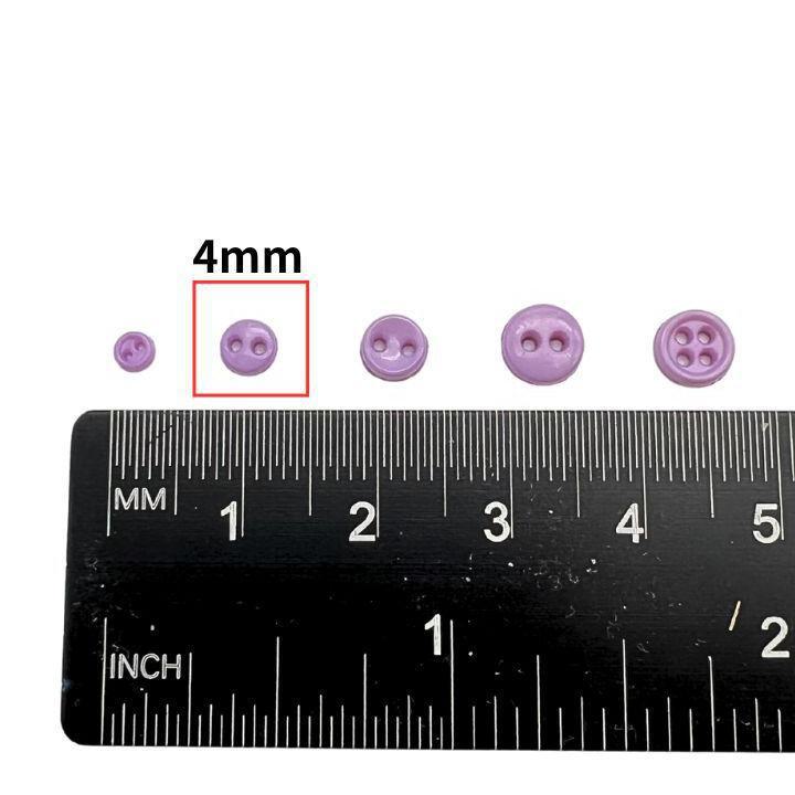 4mm Dual-Eye Plastic Buckle with Edge Button for DIY Felt Doll Accessory