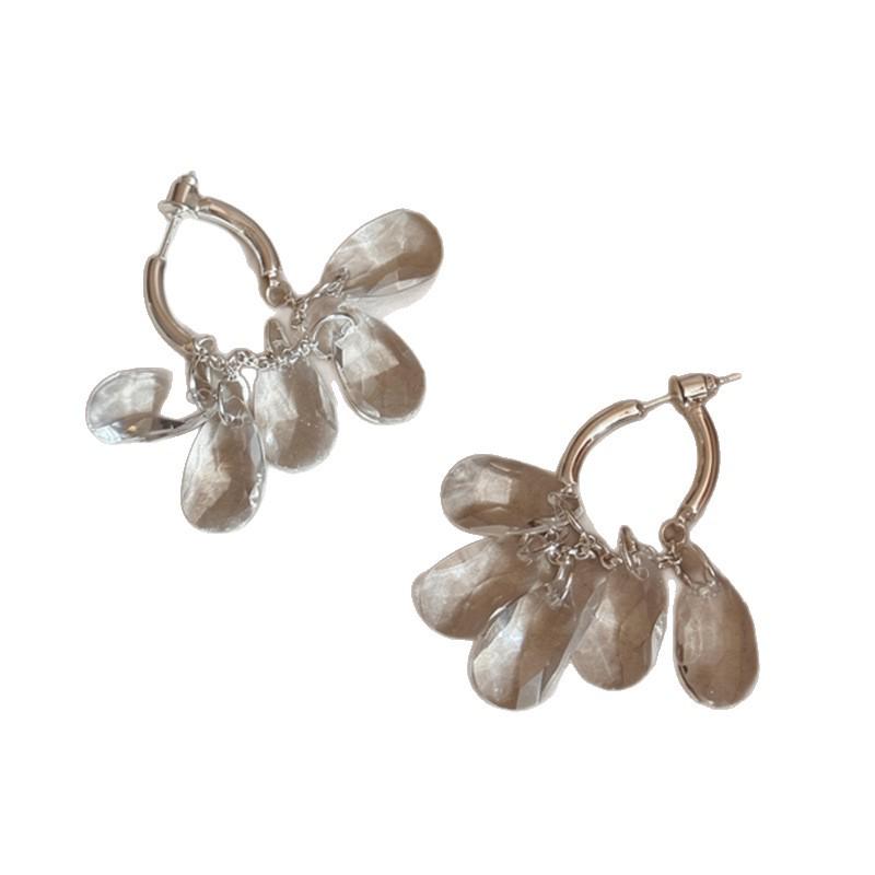 Exquisite Crystal Clear Water Drop Tassel Earrings: Versatile Twinkling Pendants for a Slimmer Face Look - 2026 Style