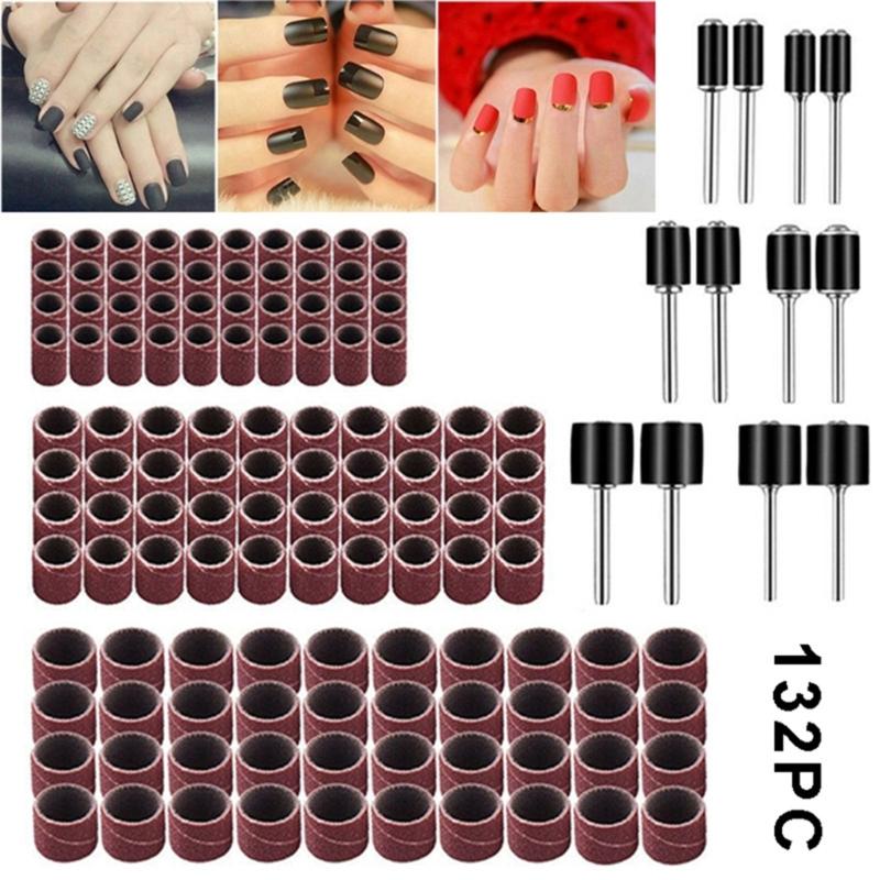 102/132Pcs Sanding Drums Sand Bands Sand Mandrels Drum Woodworking Drill Rotary Abrasive Tool