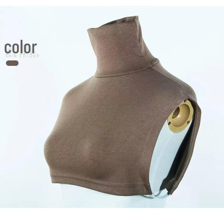 Women's Striped Semi-High Neck Cotton Decorative Collar Pullover: Warm & Fashionable Innerwear for Autumn/Winter