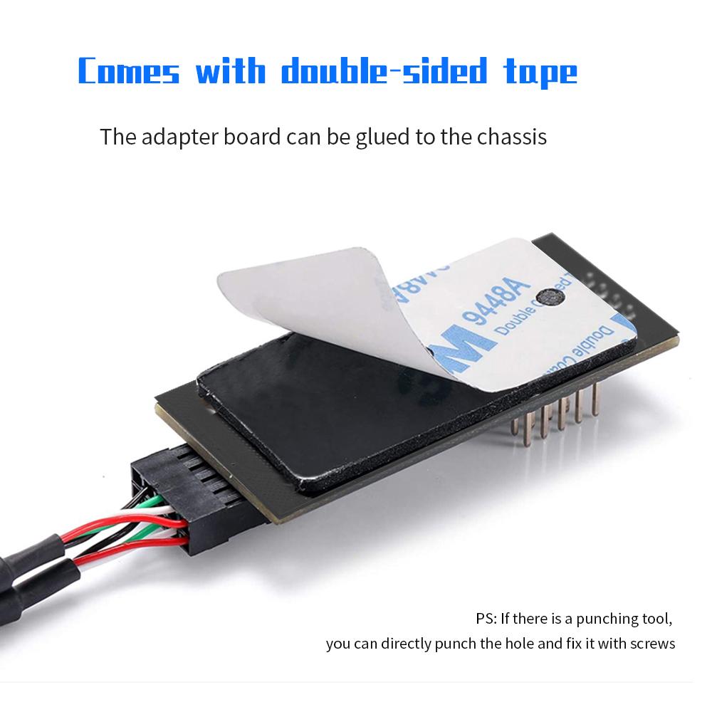 TISHRIC USB 2.0 9Pin USB Hub Male 1 To 3 Female Extension Cable USB Splitter USB Adapter Expansion Card For Desktop Motherboard