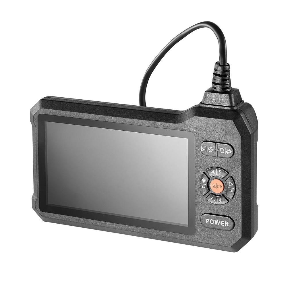 VEVOR Dual Lens Endoscope with Light, 5" HD IPS Screen Industrial Borescope Camera, 5.5mm Slim Lens, 8X Zoom