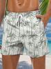 Summer Beach Coconut Tree Drawstring Personalized Printed Seaside Beach Casual Men'S Shorts