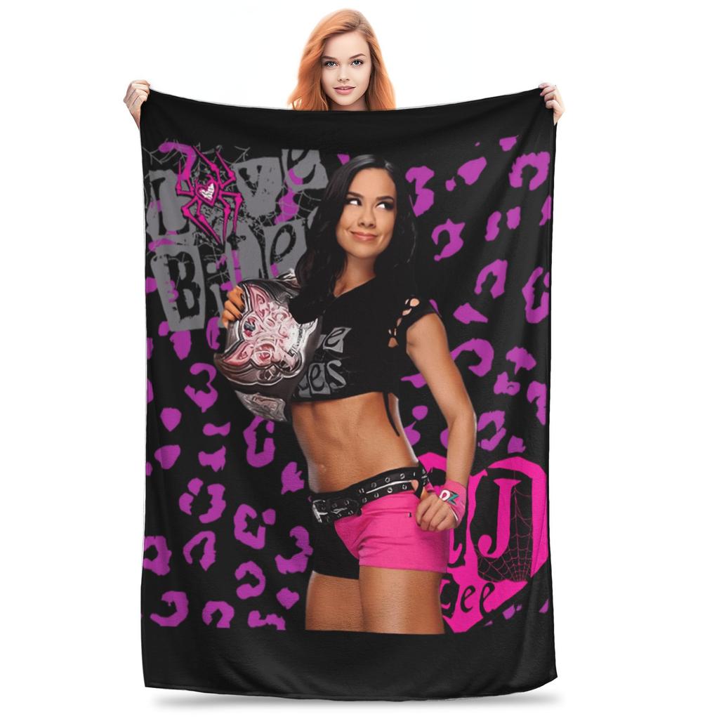 AJ Lee Wrestling Divas Flannel Blanket Warm Soft Throw Blanket for Living Room Airplane Travel Print Bedspread Sofa Bed Cover