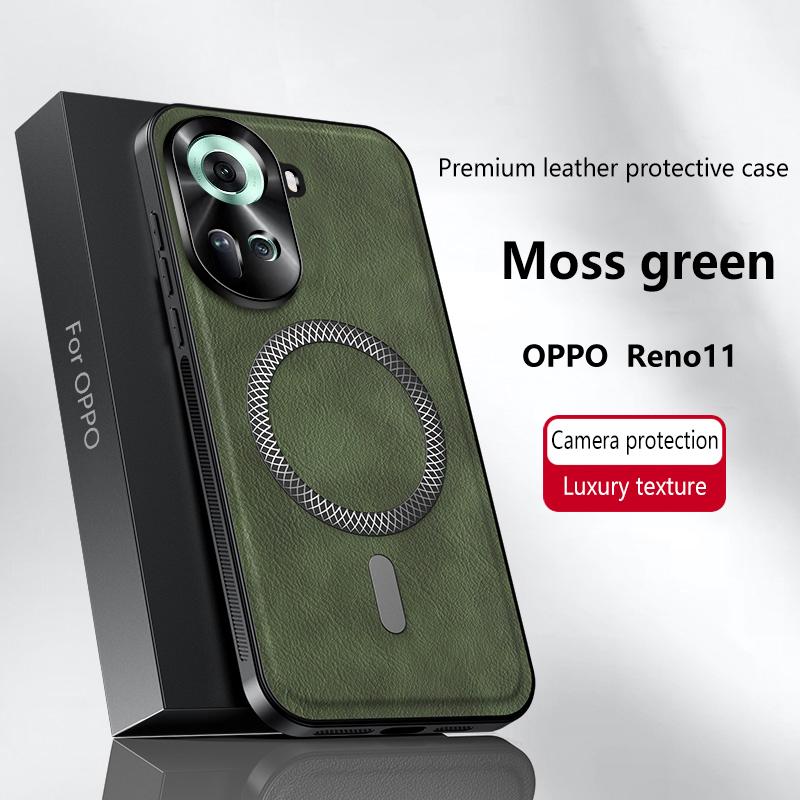 

Для Oppo Reno 11 5G Чехол Магнитный Элегантный Кожаный Износостойкий Объектив Полностью Закрыт Нескользящий Захват Защита Края Чехол Oppo Reno11