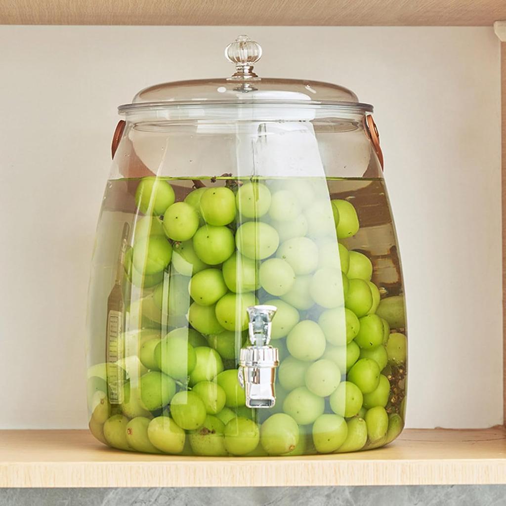 Plastic Beverage Dispenser Container with Stainless Steel Spigot and Handle Leakproof Iced Juice Lemonade Drink Dispensers