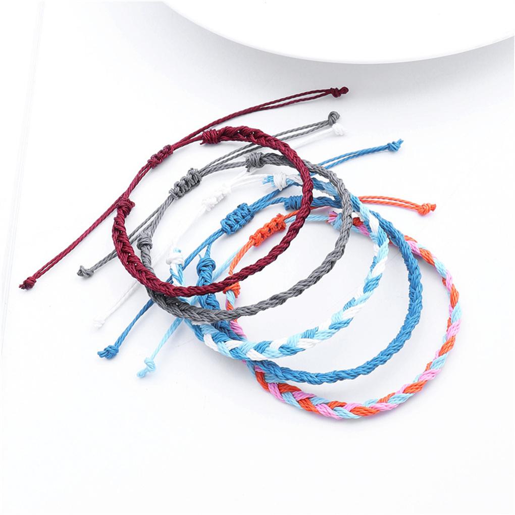 Braided Bracelet Jewelry Accessory Hand Decoration Thread Adorn Dressing Colorful Gift Waxed Wristband Girls Bracelets Birthday