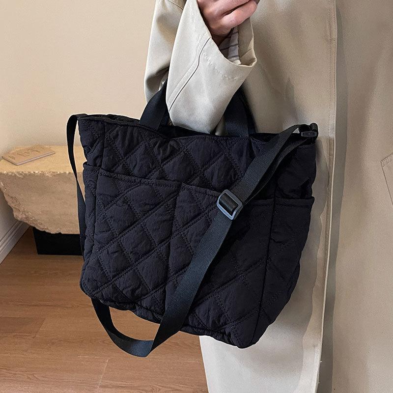 Large-capacity Bag Women's Autumn and Winter New Canvas Portable Tote Bag Leisure Work Commuting Versatile Messenger Cotton Bag