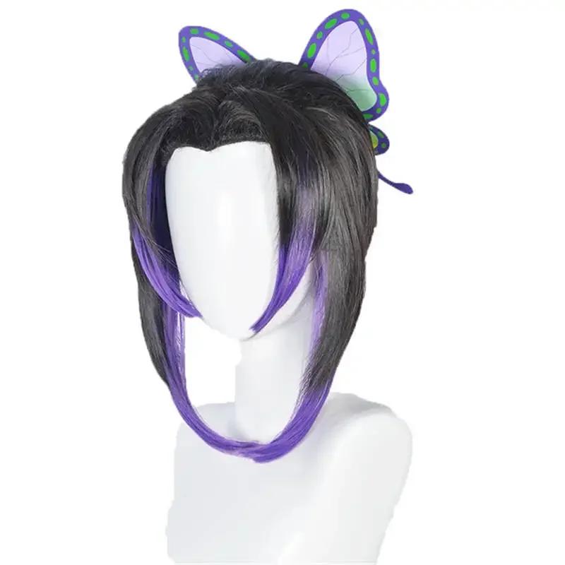 Anime Kimetsu Kochou Shinobu Cosplay Kostým Paruka Sada Kimono Uniforma Halloween Anime Kostýmy Pro Dospělé Dítě