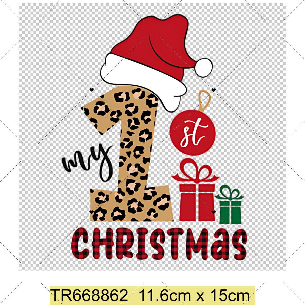 Mein Erstes Weihnachten Wärmeübertragungsaufkleber Weihnachten Thema Aufnäher für Nähzubehör DIY Kleidung Aufkleber Aufnäher