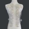 White Flower Lace Bodice Applique DIY Sew On Patches Sequin Embroidery Sewing Patch  for Dress