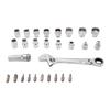 Pass Through Socket Set 3 8 1 2 Inch Drive Sockets 72 Tooth Reversible Wrench Tool Kit for Hex Square Spline Socket