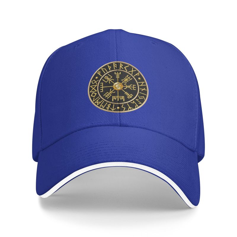 Benutzerdefinierte nordischen Vegvisir Runen Baseball-Cap für Unisex Frauen atmungsaktiv Viking Kompass Papa Hut Sport