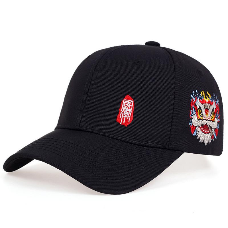 Fashion Baseball Cap Chinese Style Embroidery Sun Caps for Men Women Unisex-Teens Embroidered Snapback Flat Hip Hop Hat