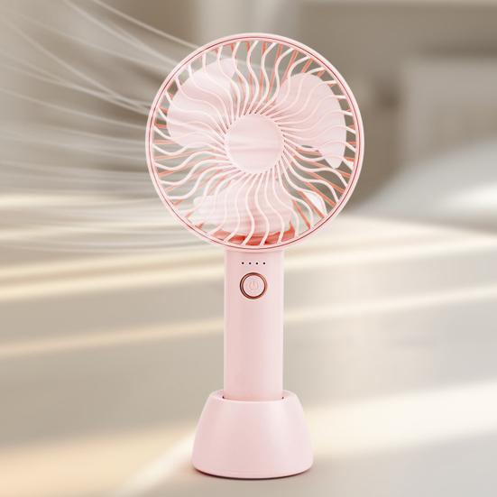 Portable Handheld Fan 4 Speed Wind Small Personal Fan with Detachable Base USB Rechargeable Desk Fan for Travel Beach Makeup Office