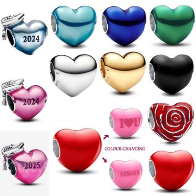 Copper Red, Black, Blue Heart-Shaped Beads Suitable For European Original Bracelets Diy Exquisite Jewelry