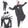 Nightmare Before Christmas Jack Skellington Inspired Black Onesie Pajamas With Ribbed Cuffs