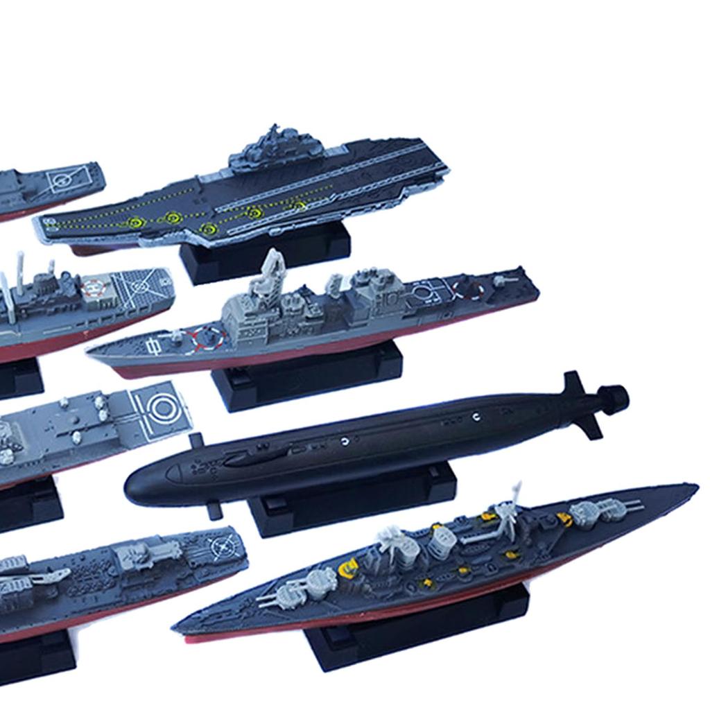 8Pcs 3D Puzzle Model Ship Aircraft Toy Submarine, Warships Kits, Navy Models