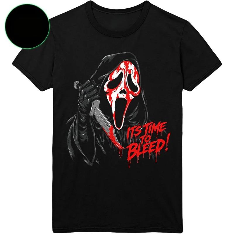 Scream Movie Ghost Face T-shirt for Men Summer Pure Cotton Clothing Fashion Gothic Short Sleeved T-shirt Unisex