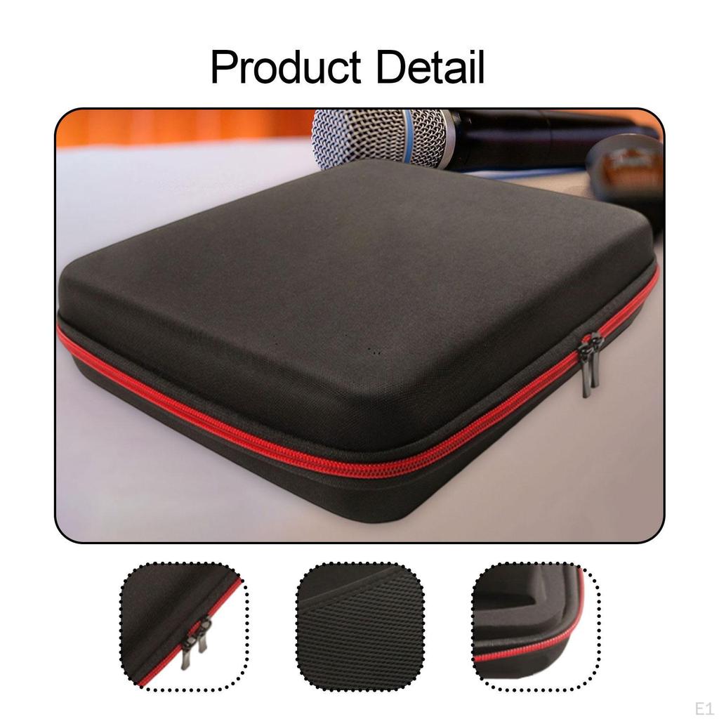 4 Slot Case Organizer Hard with Mesh Pocket Box Portable Carrying Storage Bag for Singing KTV