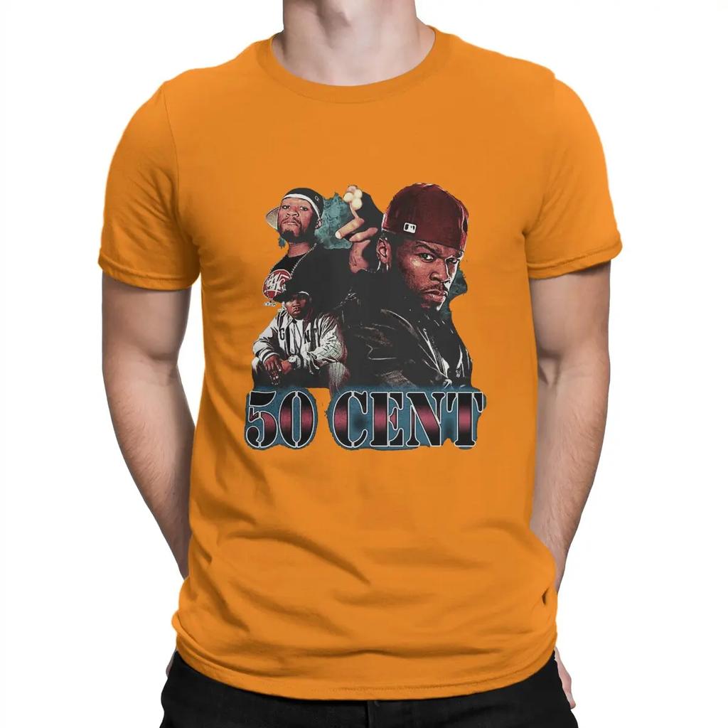 Rapper Men T Shirts 50 Cent Novelty Tees Short Sleeve Crewneck T-Shirts 100% Cotton Gift Idea Clothes