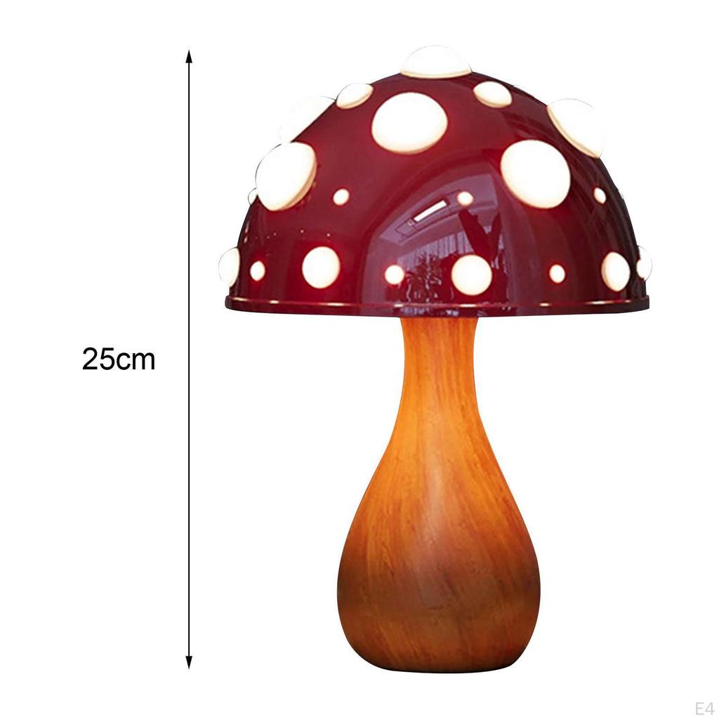 Table Lamp Mushroom Unique Design Small Gift Bedside for Vanity Bedroom Office white base