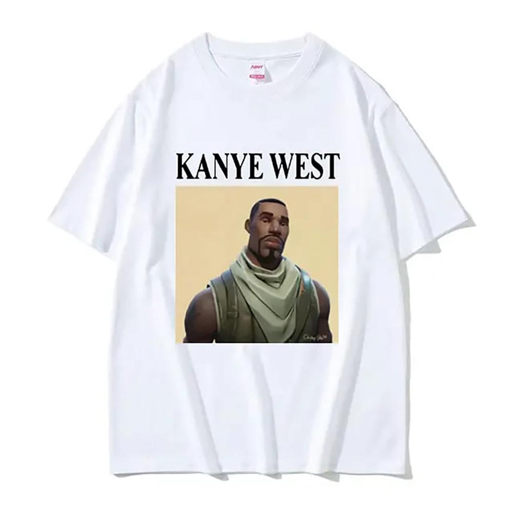Lustiges Kanye West Meme Retro T-Shirt für Männer & Frauen - Hip Hop Kurzarm