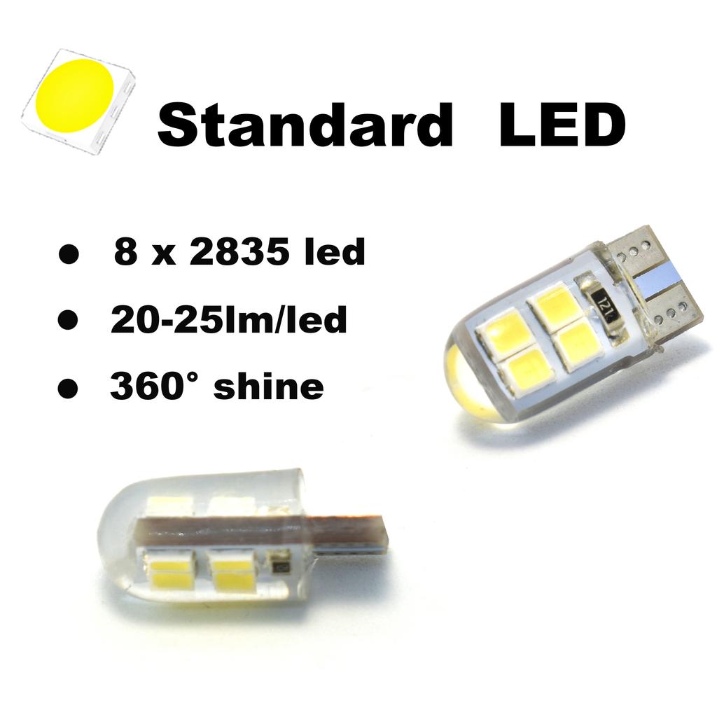 1x W5W LED T10 Car Interior Light Silica SMD 194 168 High Bright Reading Door License Plate Wedge Lamp 12V White Yellow 6500K