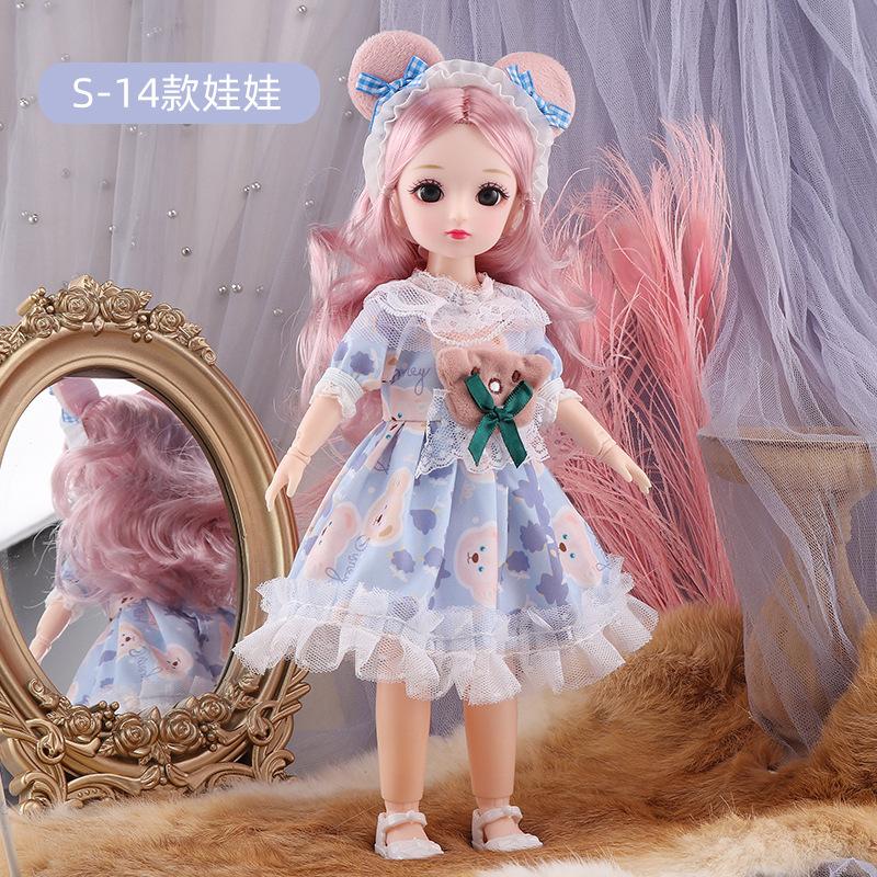 30cm Barbie Doll Princess Dress-up 3D Real Eye 23 Joint 6 Points Bjd Online Red Doll Children's Toy Gift