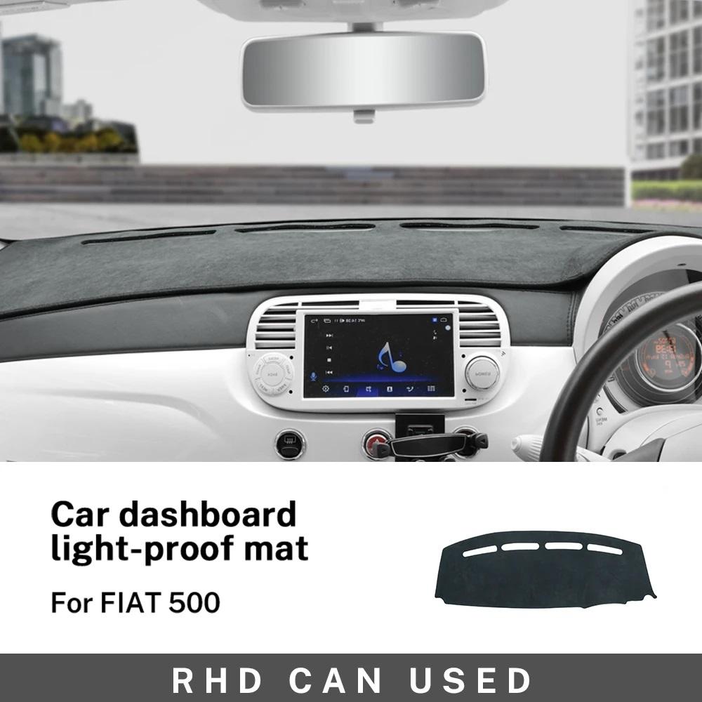 

LHD RHD For Fiat 500 2008-2025 Abarth 595 2012-2017 2018 2019 2020 2025 2025 2025 Flannel Dashmat Car Sunshade Mat Carpet Pad Flannel&Four Seasons