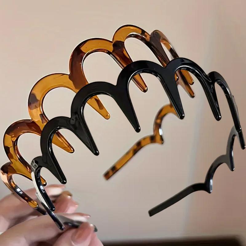 1/2pcs Fashion Wave Headbands for Women Solid Color Toothed Non-slip Hair Bands Girl Face Wash Sports Hairbands Hair Accessories