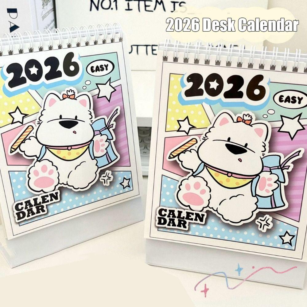 Cartoon Dog 2026 Desk Calendar Memo Notes Monthly Calendar Learning Plan Calendar  Work Scheduling
