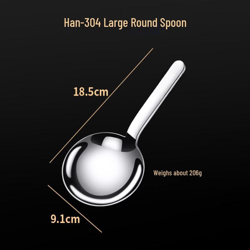 ZISIZ 304 Stainless Steel Large Round Serving Spoon