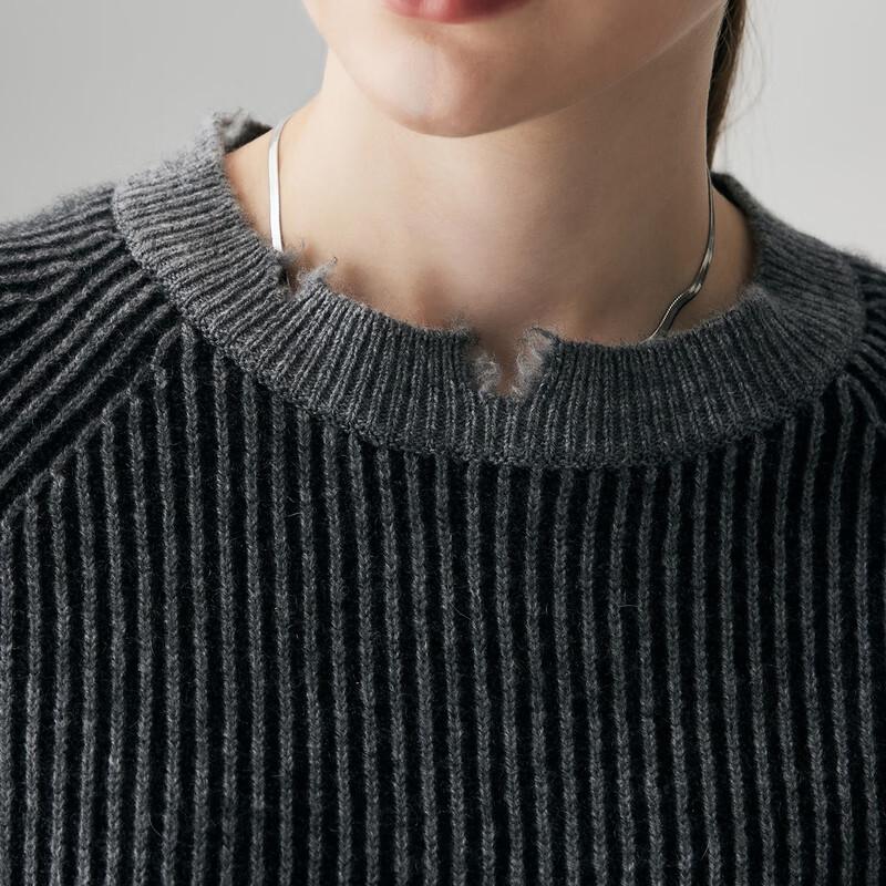 PALUOPO Women's Textured Jacquard Cashmere Sweater