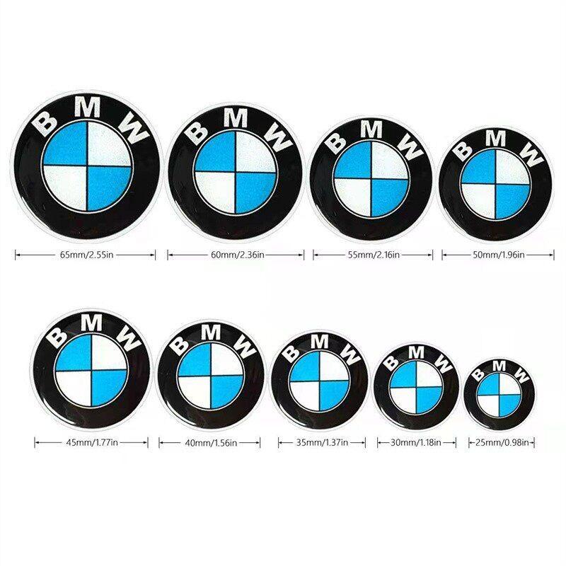 For BMW E842Pcs 25mm 40mm 55mm 60mm Car Remote Key Emblem Sticker Car Wheel Hub Cap Center Sticker For BMW M Power I3 F15 F16 G20 E34 E36
