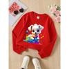 Girls' Crewneck Sweatshirt Colorful Paint Splatter Puppy Art Machine Washable, Spring And Autumn