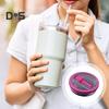 40oz Tumbler Flip Straw Lid Replacement Leak-Proof Splash Resistant Cover for Cup BPA-Free Reusable Glass Lid with Folding Straw