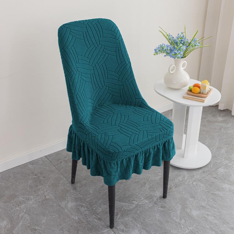 Thickened Jacquard Chair Cover Corn Velvet Enlarged Elastic Curved Chair Cover Restaurant Home Chair Cover Dust-proof and Wear-resistant